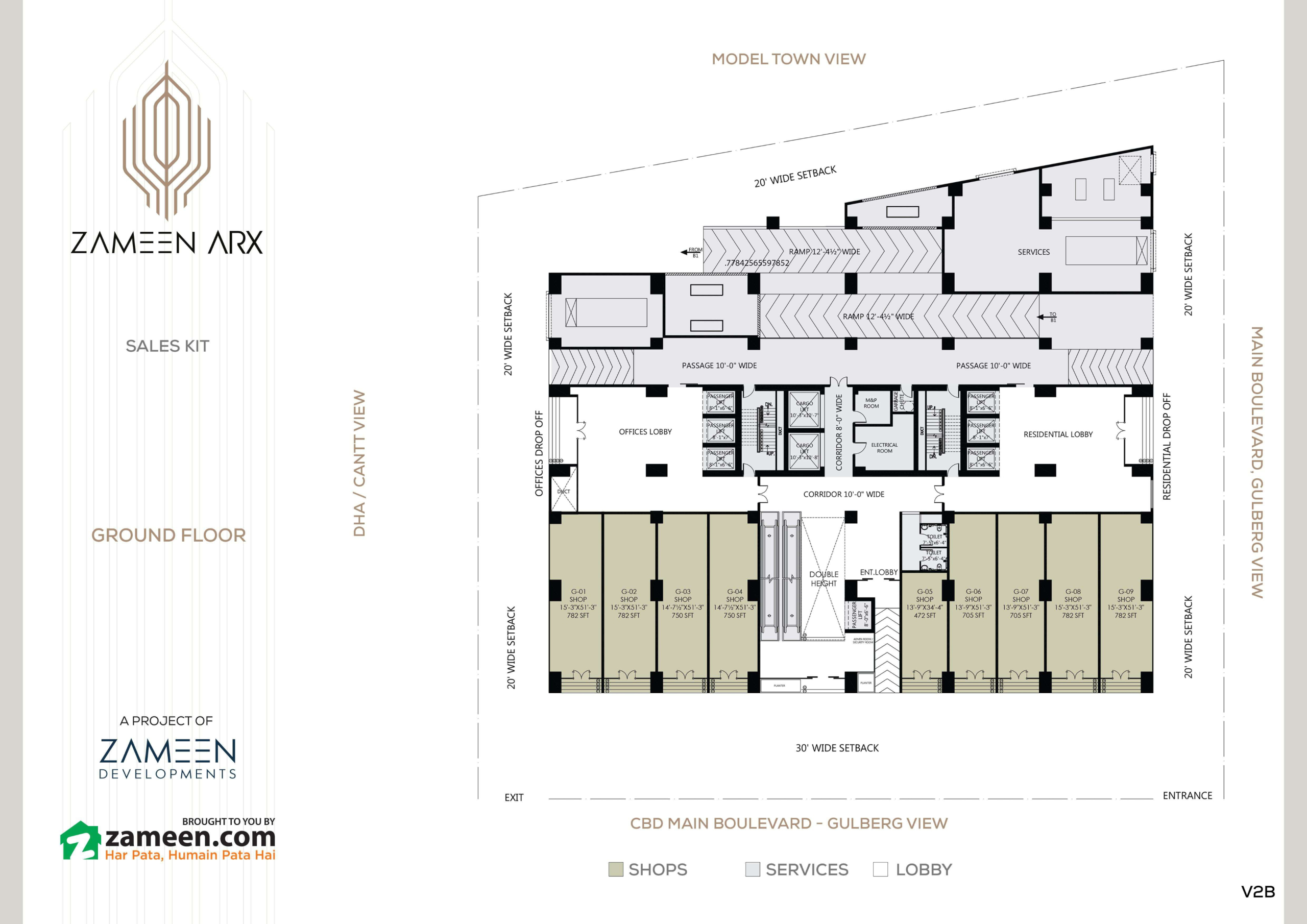 Zameen Arx Lahore Ground Floor plan