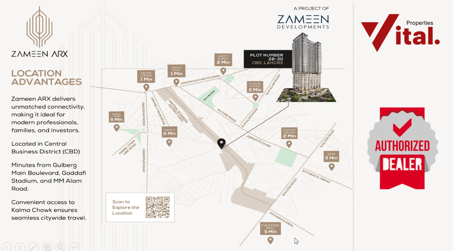 Zameen Arx Lahore Location