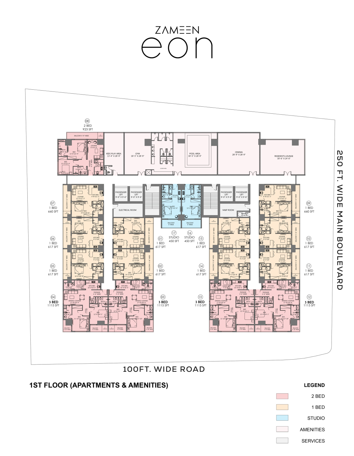 Zameen EON Lahore First Floor Plan