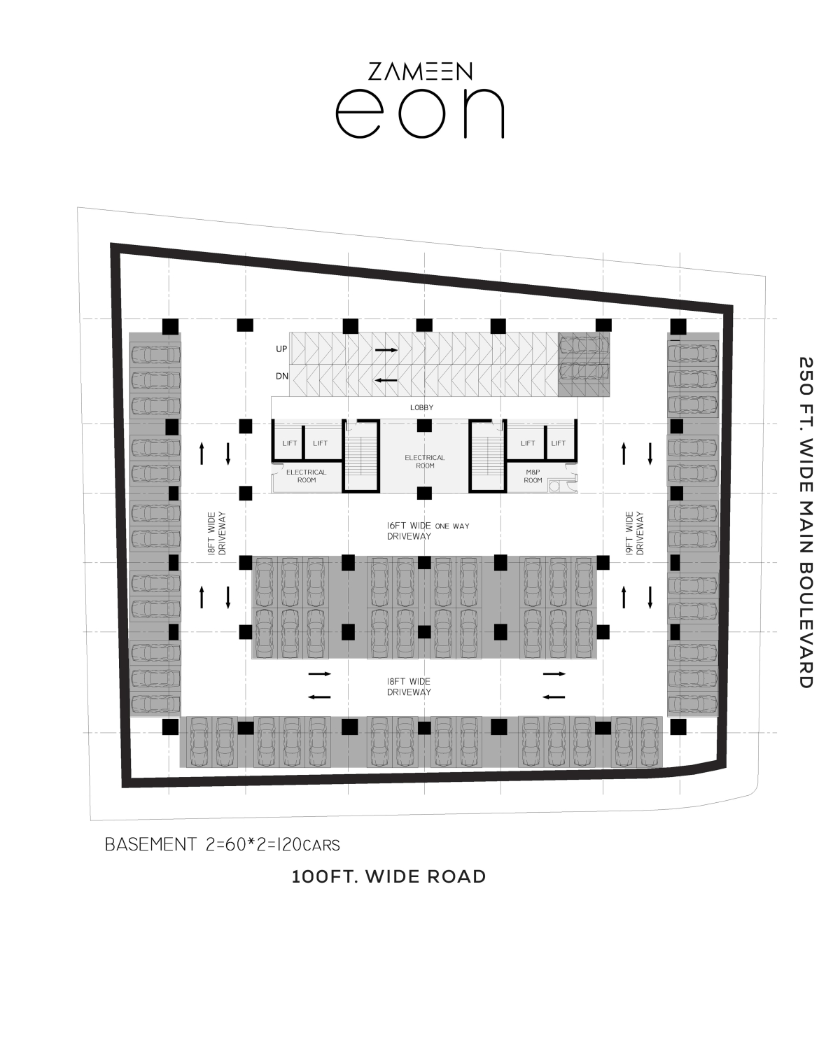 Zameen EON lahore basement 2 plan