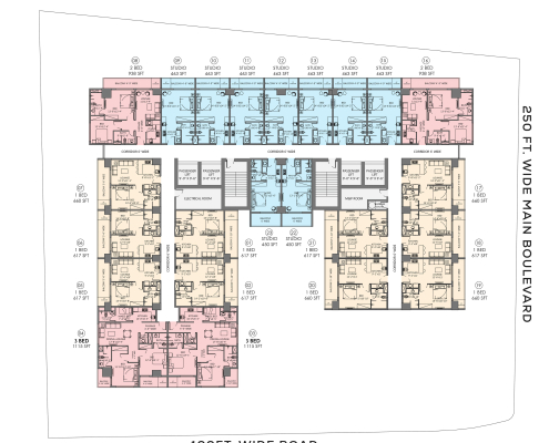 Zameen EON lahore 13th to 15th Floor plan