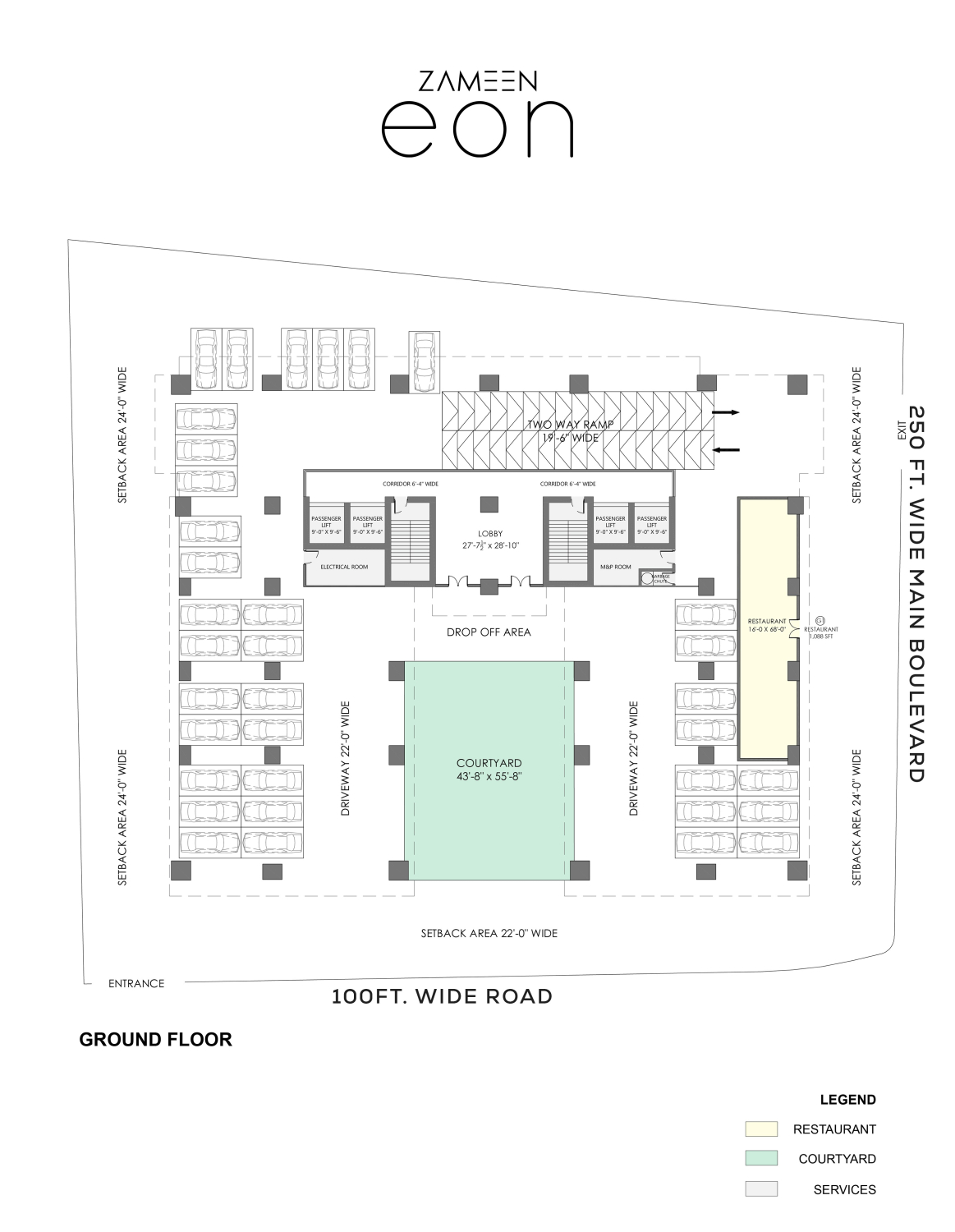 Zameen Eon Lahore Ground Floor plan